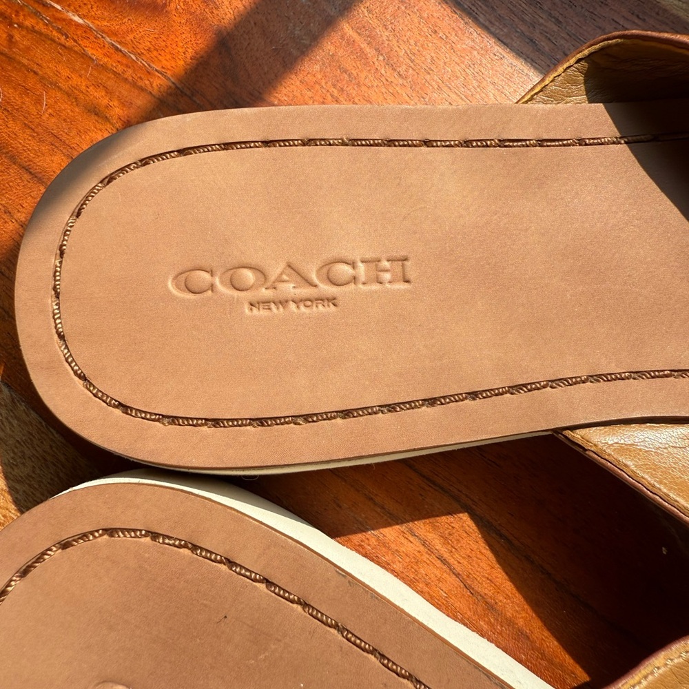 Coach Women's Brown Leather Sandals- Size 9.5 - Picture 6 of 7